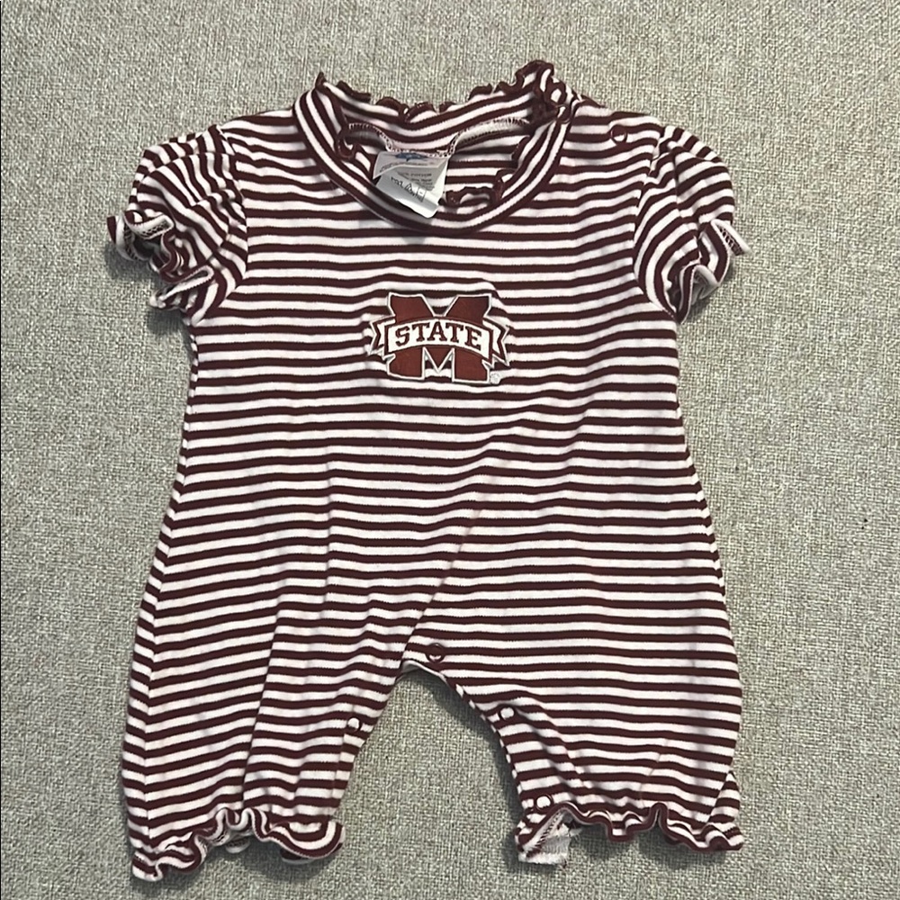 Striped Mississippi State romper